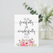 あなたは恐ろしくも素晴らしく創造されている、詩篇139:14 ポストカード (スタンド正面)