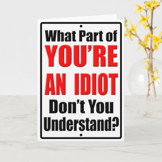 あなたは愚か者 カード (黄色い花)