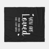 あなたは愛されたハート白黒素朴国 フリースブランケット (正面(横))