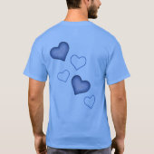 あなたは愛されています。青いハートのTシャツ Tシャツ (裏面)