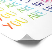 あなたは愛されているおもしろいレインボー肯定子供部屋 ポスター (角)