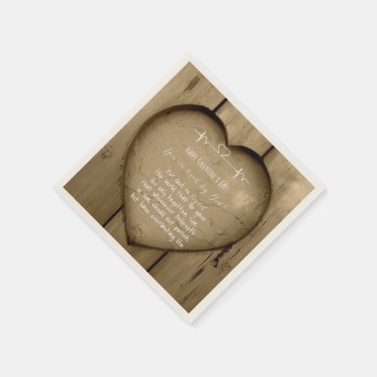 あなたは愛されているジョン3.16クリスチャンバレンタイン スタンダードカクテルナプキン (角)