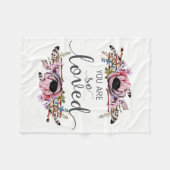 あなたは愛されているボホシックフローラリースベビーガール フリースブランケット (正面(横))