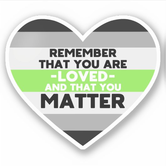 あなたは愛されている問題(Agenderフラグハート) シール (正面)