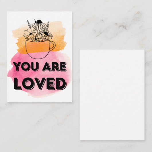 あなたは愛されている高揚水カラー引用文 ノートカード (正面/裏面)