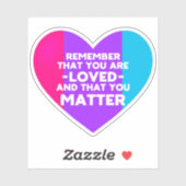 あなたは愛されているYou matter (アンドロギー国旗のハート) シール (シート)