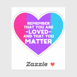 あなたは愛されているYou matter (アンドロギー国旗のハート) シール
