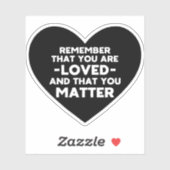 あなたは愛されているYou matter (黒いハート) シール (シート)