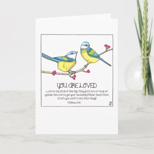 あなたは愛される鳥の誕生日デイカード カード (正面)
