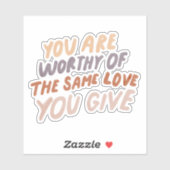 あなたは愛の引用文のステッカー感動的に値する シール (シート)