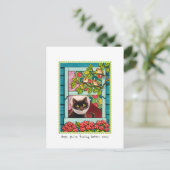 「あなたは感じ元気になればいいな」かわいい猫 ポストカード (スタンド正面)