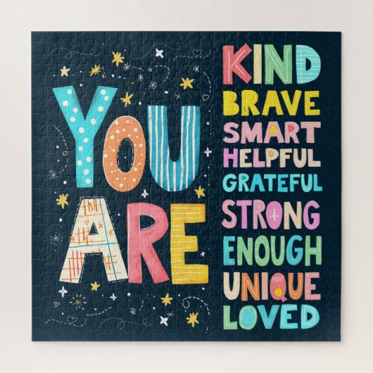 あなたは感動的引用文前向きタイポグラフィ ジグソーパズル (縦)