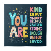 あなたは感動的引用文前向きタイポグラフィ タイル (正面)