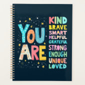 あなたは感動的引用文前向きタイポグラフィ プランナー手帳 (正面)