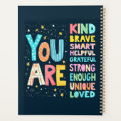 あなたは感動的引用文前向きタイポグラフィ プランナー手帳 (裏面)