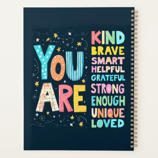 あなたは感動的引用文前向きタイポグラフィ プランナー手帳 (裏面)