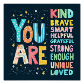 あなたは感動的引用文前向きタイポグラフィ ポスター (正面)