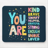 あなたは感動的引用文前向きタイポグラフィ マウスパッド (正面)