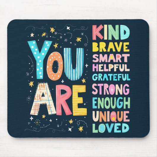 あなたは感動的引用文前向きタイポグラフィ マウスパッド (正面)