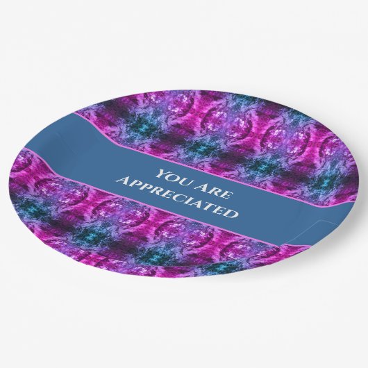 あなたは感謝されている明るい万華鏡のように千変万化するパターンありがとう ペーパープレート (アングル)