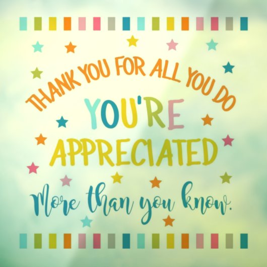 あなたは感謝してくれてありがとうs'more ウィンドウサイン (シート3)