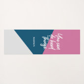 あなたは懸命事行うことができるピンクブルーグレーモダンカスタム ヨガマット (裏面(横))