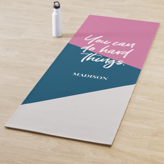 あなたは懸命事行うことができるピンクブルーグレーモダンカスタム ヨガマット (インサイチュ)