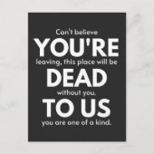 あなたは我々に死んで、同僚が行っ遠くにたおもしろい。 シーズンポストカード (正面)