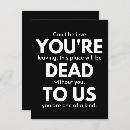 あなたは我々に死んで、同僚が行っ遠くにたおもしろい。 セーブザデート (正面/裏面)