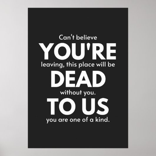 あなたは我々に死んで、同僚が行っ遠くにたおもしろい。 ポスター (正面)