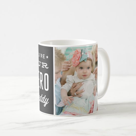 あなたは我々のヒーローのパパの写真コラージュ コーヒーマグカップ (正面右)