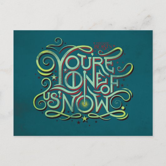 あなたは我々の一人は今グリーングラフィック ポストカード (正面)