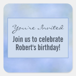 あなたは招待されています カジュアル アブストラクト 青 黄 シール