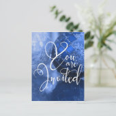 あなたは招待されホリデーパーティー、青いガラスボール1 インビテーションポストカード (スタンド正面)