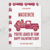 あなたは教室でのバレンタインデーの楽しい友達 シーズンカード (正面/裏面)