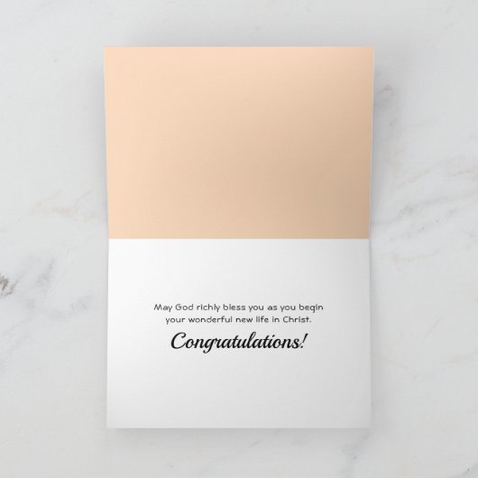 あなたは新しい創造バプテスマのおめでとうカード カード (内部)