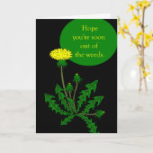 あなたは早く雑草の抜け出しを願う カード (黄色い花)
