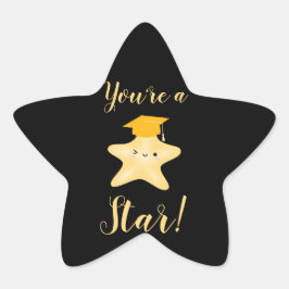 あなたは星だ！ブラックと金ゴールドの卒業 星シール