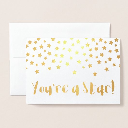 あなたは星だ! |ユーカスタマイズ |感動的 | 箔カード (封筒付き正面)