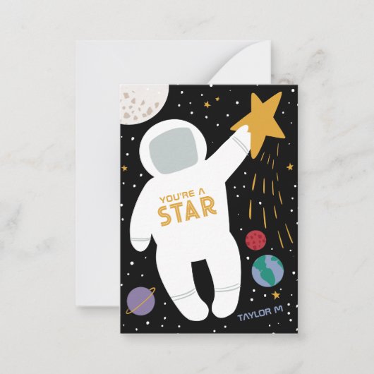 あなたは星のアストナート教室のバレンタインのカード ノートカード (正面)