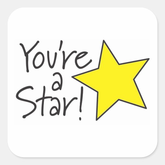 あなたは星のステッカー スクエアシール (正面)