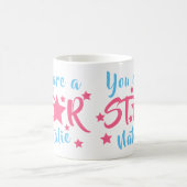 あなたは星のピンクの星の名前パーソナライズされたです コーヒーマグカップ (中央)
