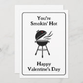 あなたは暑い！BBQおもしろいバレンタインデー 招待状 (正面/裏面)