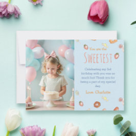 あなたは最もかわいいパステルブルーの子供の誕生日 サンキューカード