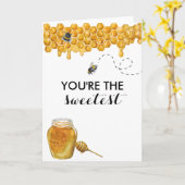 あなたは最も甘いハニービーの水色 カード (黄色い花)