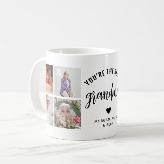 あなたは最高のおばあちゃんの写真コラージュ記念 コーヒーマグカップ (正面左)