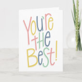 あなたは最高ののカラフルサンキューカード カード (正面)