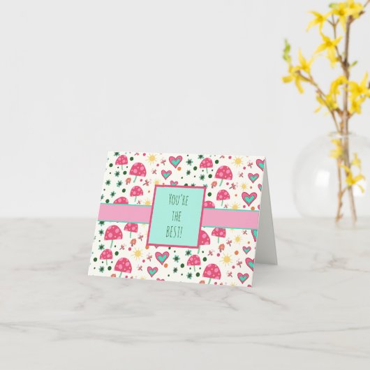 あなたは最高のはキノコの入り口 カード (黄色い花)