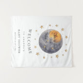 あなたは月の星に愛されている赤ちゃんシャワー タペストリー (正面(横))