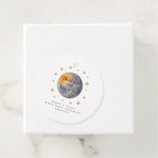 あなたは月の星に愛されている赤ちゃんシャワー フェイバータグ (インサイチュ)
